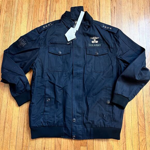 Beoty Show Army Jacket Mens Large Black Coat - Picture 1 of 8